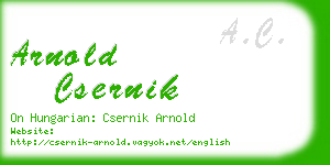 arnold csernik business card